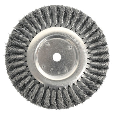 Standard Twist Knot Wire Wheel, 8 in D x 5/8 W, .016 Stainless Steel, 6,000 rpm