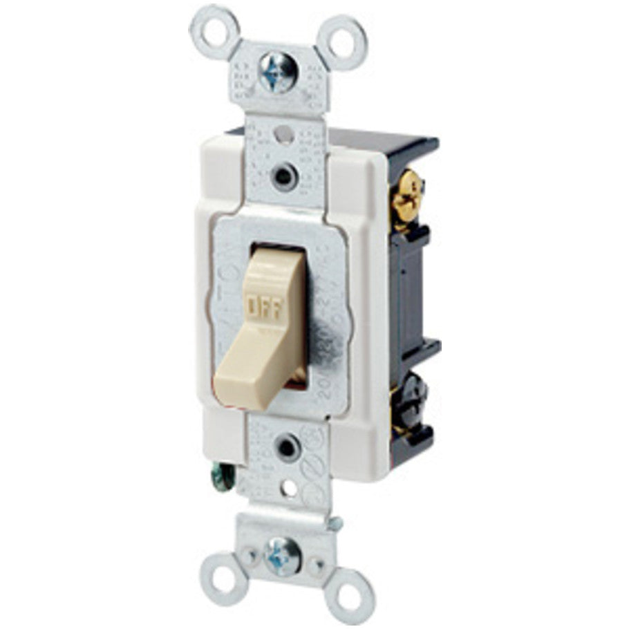 20A Heavy Duty Industrial 3 Way Toggle AC Quiet Switch, Ivory