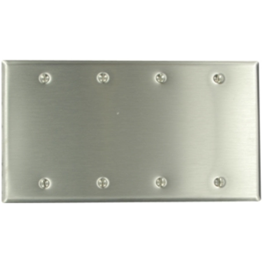 Type 430 Stainless Steel 4 Gang Box Mount Blank Wall Plate