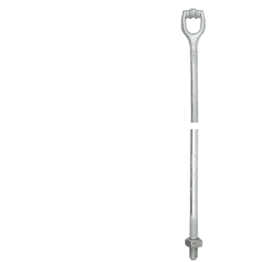Expanding/Cross-Plate Anchor Rod, 10 ft. L, 1 in. Rod Dia., Tripleye Eyenut, Rod Tensile Strength 36000 lb.