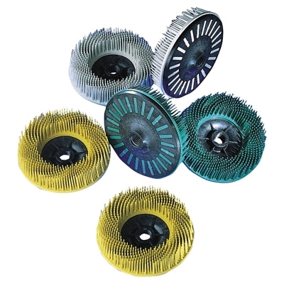 3M 048011-33054 Bristle Disc, 4-1/2 in dia x 5/8 in-11 Threaded, 36 Grit, Ceramic, 12000 rpm, Brown