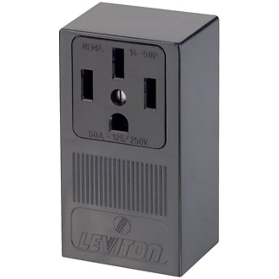 Straight Blade Surface Back-Wired Single Receptacle, Thermoplastic, Industrial Grade
