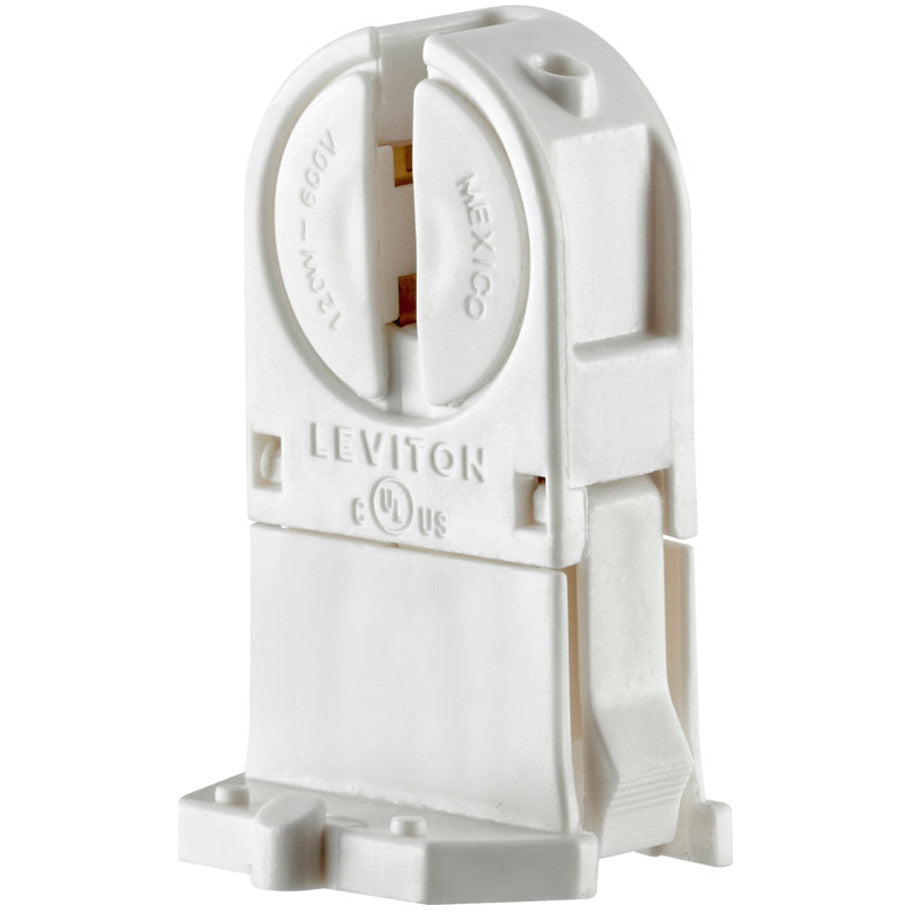 Linear Fluorescent Lampholder, Snap In/Slide On, Thermoplastic, 120W 600V, Tall Profile