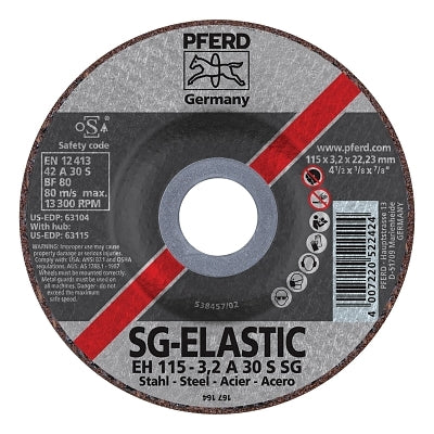 Type 27 Premium Performance SG Depressed Center Cut-Off Wheel, 4-1/2 in Diameter, 1/8 in Thick, 46 Grit, Alum Oxide