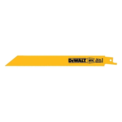 Metal Cutting Reciprocating Saw Blades, 9 in, 14 TPI, Straight Back, 5/PK