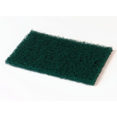 3M 55096 Heavy-Duty Commercial Scouring Pad, 6 in W x 9 in L, Synthetic Fiber, Green