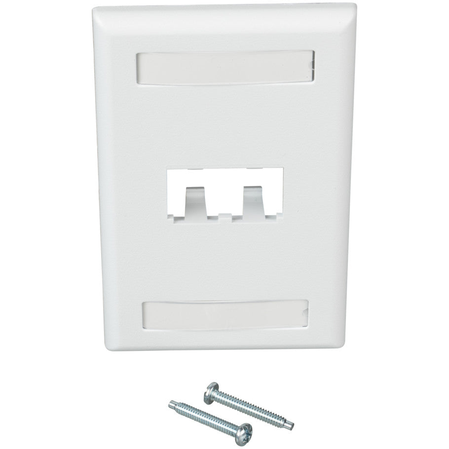Mini-Com Classic Series, 1 Gang, Vertical Faceplate, 2-Port, White