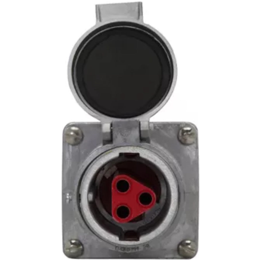 Pin and Sleeve Receptacle, 30 A, 250 V dc, 600 VAC, 3-Pole, 2-Wire