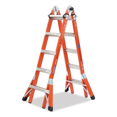 Fiberglass Multi-Position Ladder, FMT-22, Type IA, 21 ft L, 22 ft Reach, 300 lb Load Capacity, Orange