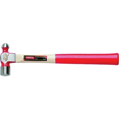 Ball Pein Hammer, Wood Handle, Drop Forged Steel 16 oz Head