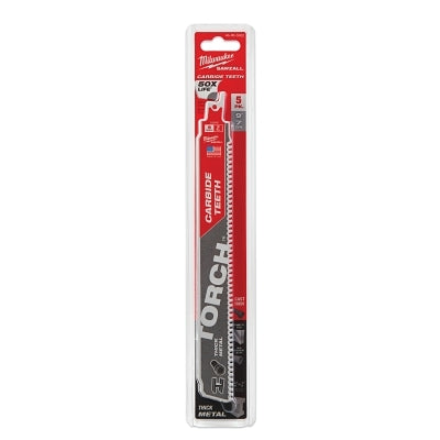 SAWZALL TORCH Carbide Blade, 9 in L, 0.50 in W, 8 TPI