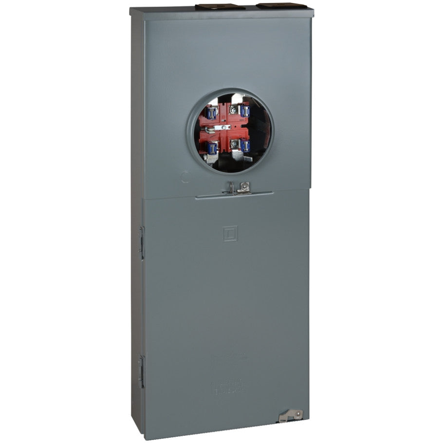 Homeline 100A Ringless Surface-Mount Rainproof Meter Main With Feed-Thru Lugs and Horn Bypass
