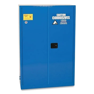 Acid and Corrosive Safety Cabinet, Standard 45, Manual-Close Door, 45 gal Cap, Steel, Blue