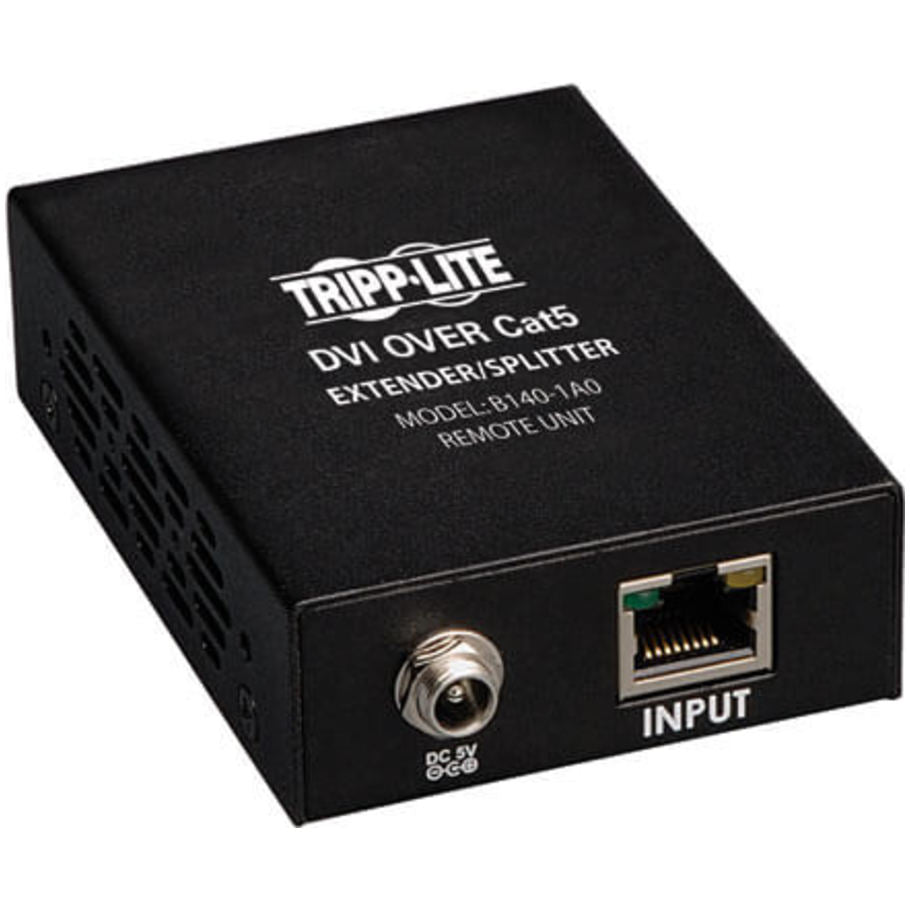 DVI over Cat5/6 Active Extender, Box-Style Remote Receiver for Video, DVI-I Single Link, Up to 200 ft. (60 m),  TAA