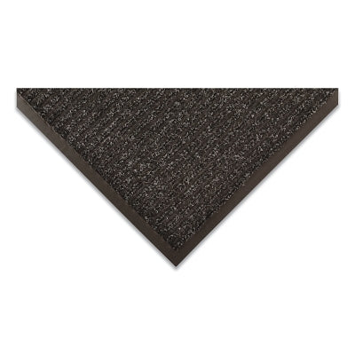 Heritage Rib Heavy-Weight Scraper Entrance Mat, 117, 3/8 in x 4 ft W x 8 ft L, Needle-Punched Yarn, Vinyl Backing, Charcoal
