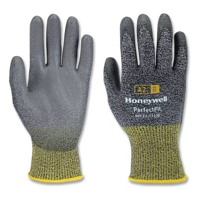 New Perfect Fit Gloves, 13 ga, PU A2/B, 6/X-Small, Gray