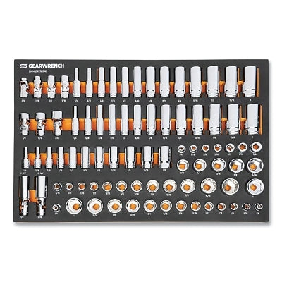 Modular Master Socket Set, 85-pc, SAE, 6 and 12 Point, 3/8 in Drive