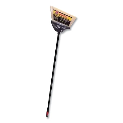 Multi-Purpose Broom, Angled, 14 in W Block, Flagged PET Bristles, 48 in Metal Handle