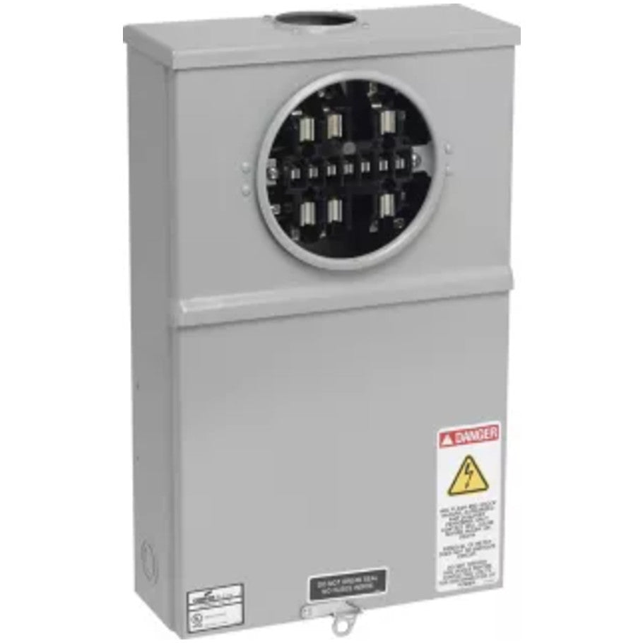 20A 3-Phase Ring Type NEMA 3R Surface-Mount CT Rated Single Meter Socket With Test Switch Bypass Provision