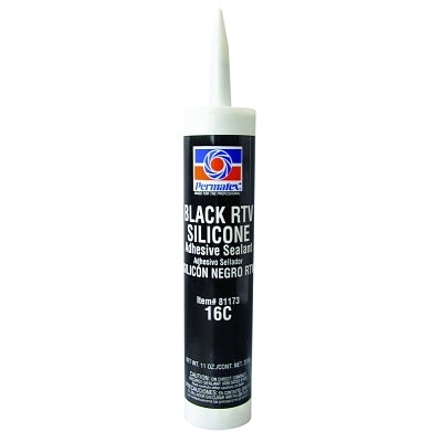 Black RTV Silicone Adhesive Sealant, 12.9 oz Cartridge, Black