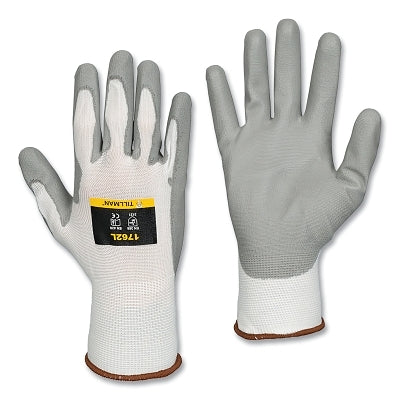 Polyurethane (PU) Coated Handling Gloves, 1762, Large, White/Gray