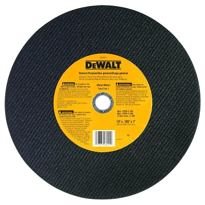 Type 1 - Cutting Wheel, 14 in dia, 1 in Arbor, A24R Grit, 4400 RPM, General Purpose