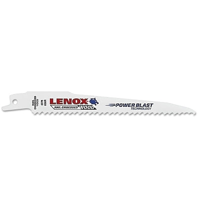 Wood Bi-Metal Reciprocating Saw Blade, 6 in L x 3/4 in W x 0.050 Thick, 6 TPI, 5 EA/PK