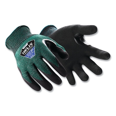 Helix 1071/1073 High Dexterity Work Gloves, 1071, HPPE/Fiberglass, 2X-Large, Green/Black