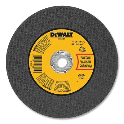Type 1 - Cutting Wheel, 7 in dia, 5/8 in Arbor dia, A24N Grit, 13300 RPM, Metal Cutting