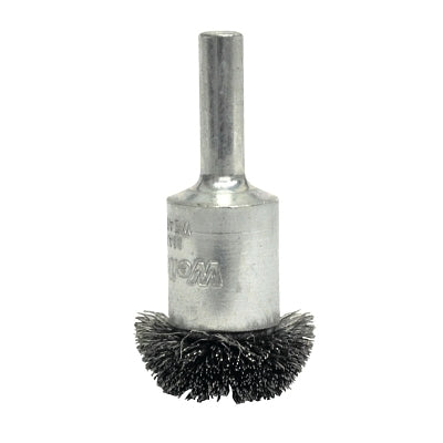 Stem-Mounted Circular Flared End Brushes, Stainless Steel, 25,000 rpm, 1" x