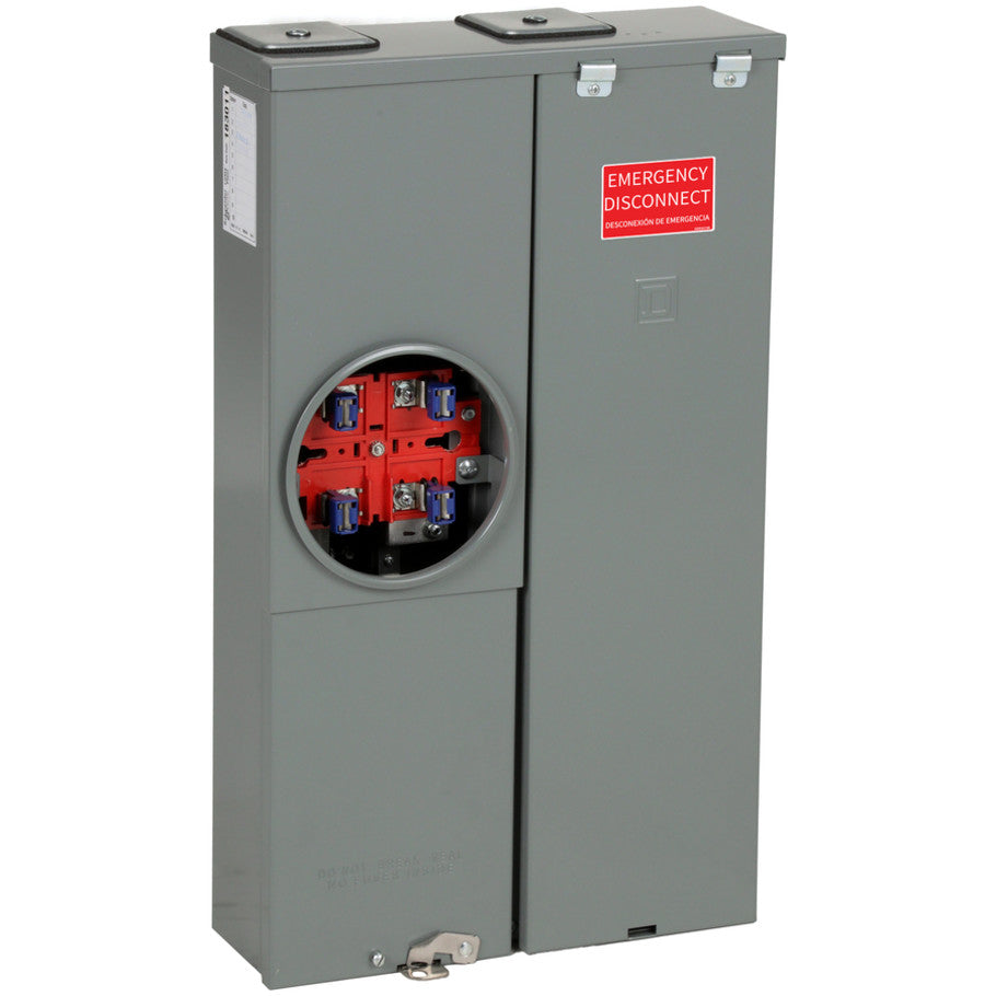 Service Entrance 125A 16-Space Ring-Type Meter Main With Homeline Main Breaker and Surface Cover, OH/UG