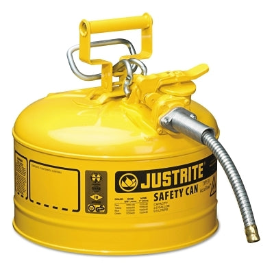 Type II AccuFlow Safety Can, Diesel, 2.5 gal, Yellow, Includes 5/8 in OD Flexible Metal Hose