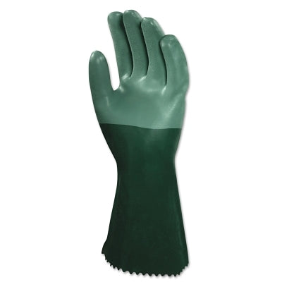 AlphaTec 08-354 Neoprene Dipped Gloves, Rough Finish, Size 10, Green