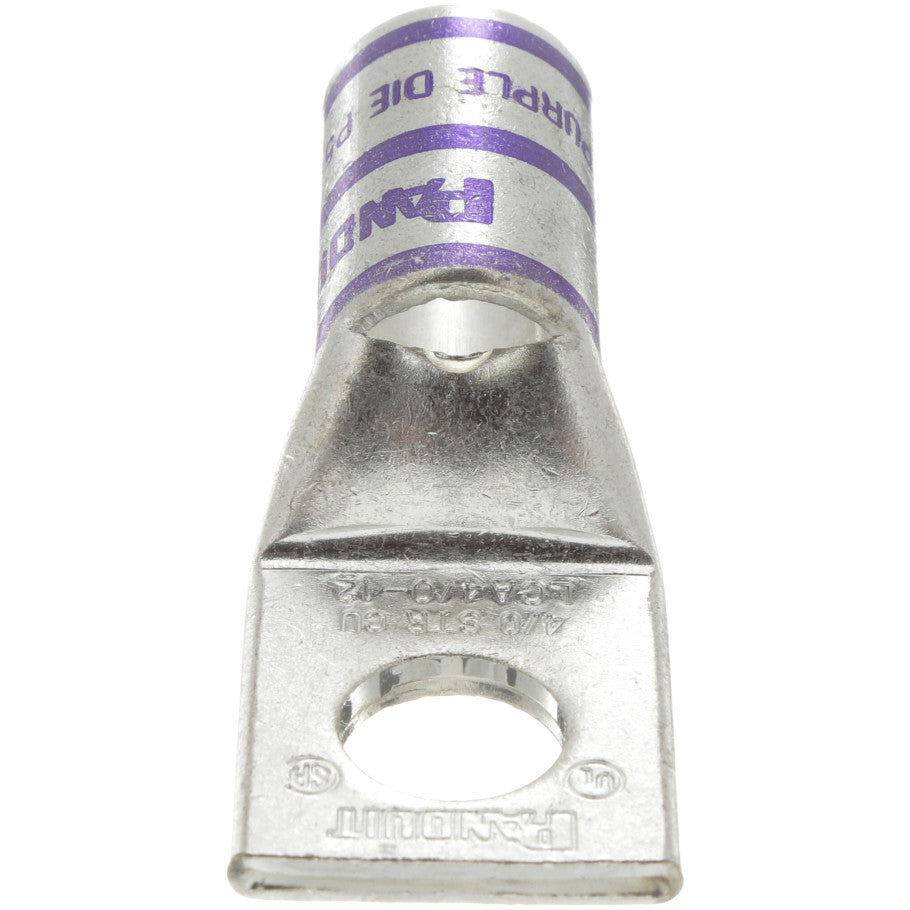 One-Hole Standard Barrel Lug with Inspection Window, 1/2 in., 4/0 AWG