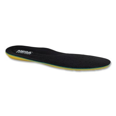 Diabetic Anti-Fatigue Insole, Men's 10 and 11/ Women's 12 and 13, Dual Layer Memory Foam, Black/ Yellow