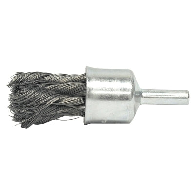 Knot Wire End Brush, Stainless Steel Bristles, 1/2 in Brush dia x 0.0104 in Wire, 20000 RPM, 10 EA/CTN