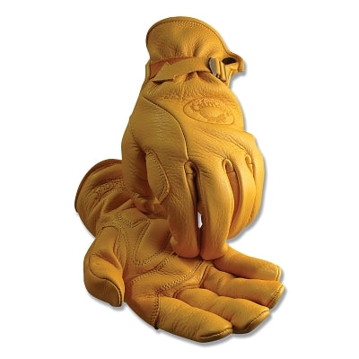 1306 Genuine Elk Grain Unlined Drivers Gloves, Large, Gold