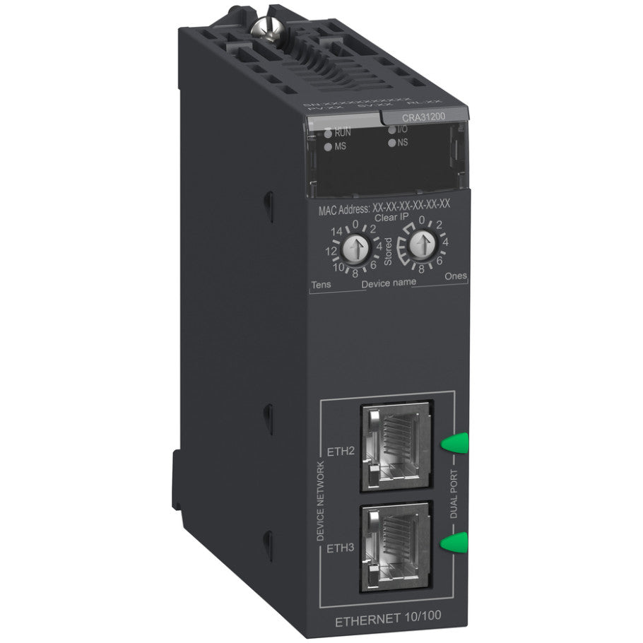 Modicon Ethernet RIO Drop Adapter, 2-Port, EtherNet/IP Port