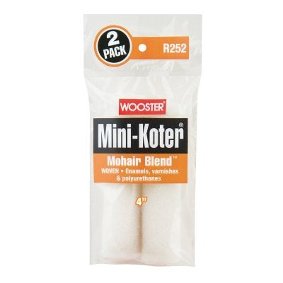 Mohair Blend Mini-Koter Mini Roller Covers, 2 Pack, 4 in, 1/4 in Nap Length
