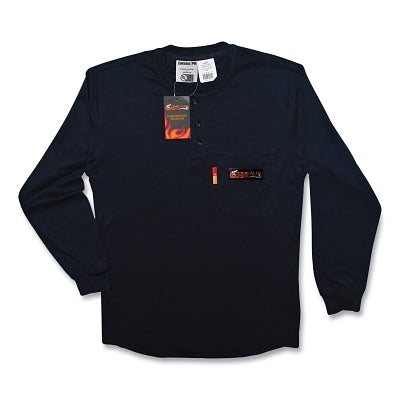 FR Treated Henley Shirts, 2X-Large, Navy