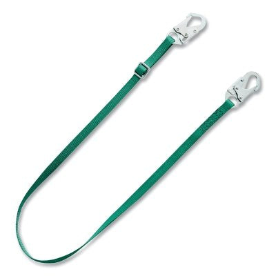 V-SERIES Restraint Lanyard, Adjustable Web, 6 ft L, 36C, Small Steel Snaphooks, Single, 400 lb