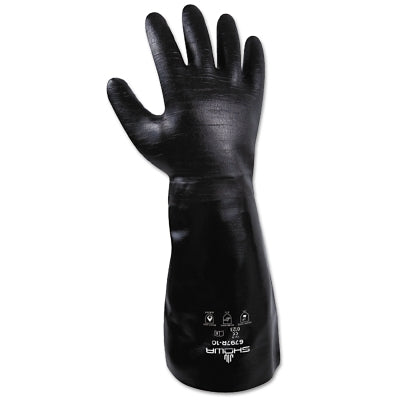 Neoprene Elbow-Length Gauntlet Gloves, Rough, Large, Black