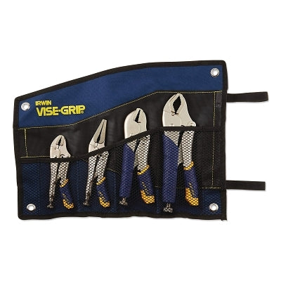 Fast Release Locking Pliers Set, 4 Pc, 10CR, 7R, 6LN, 5WR, Bag