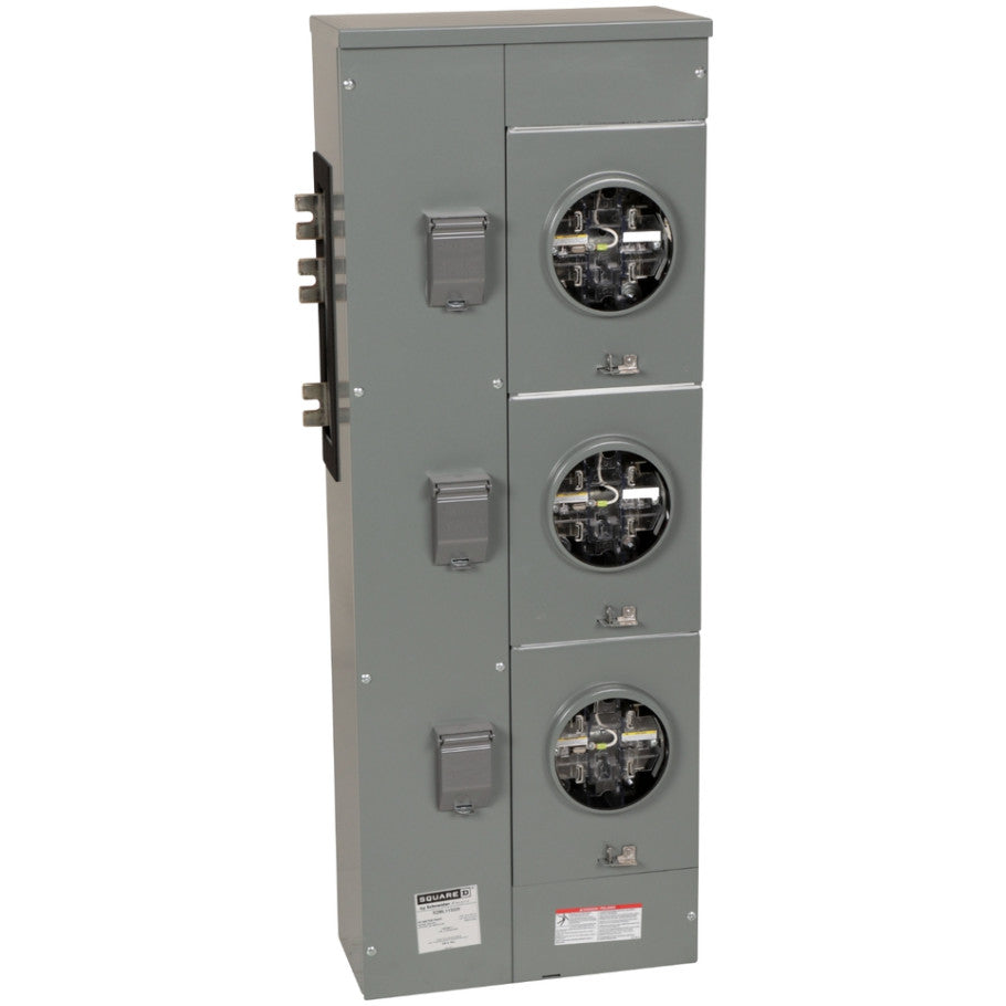 EZ Meter Pak EZML Commercial Branch Unit, 5 Jaw Ringless Socket With Lever Bypass and Jaw Release, 225A, 1 Phase IN