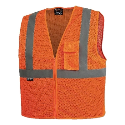 6921U/6922U Hi-Vis Zip-Up Safety Vest, Size M, Orange