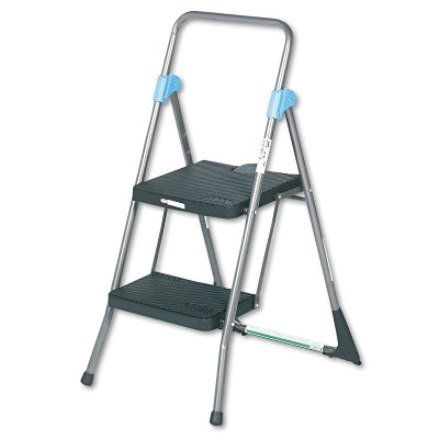 Commercial 2-Step Folding Stool, 300lb Cap, 20 1/2w x 24 3/4d x 39 1/2h, Gray