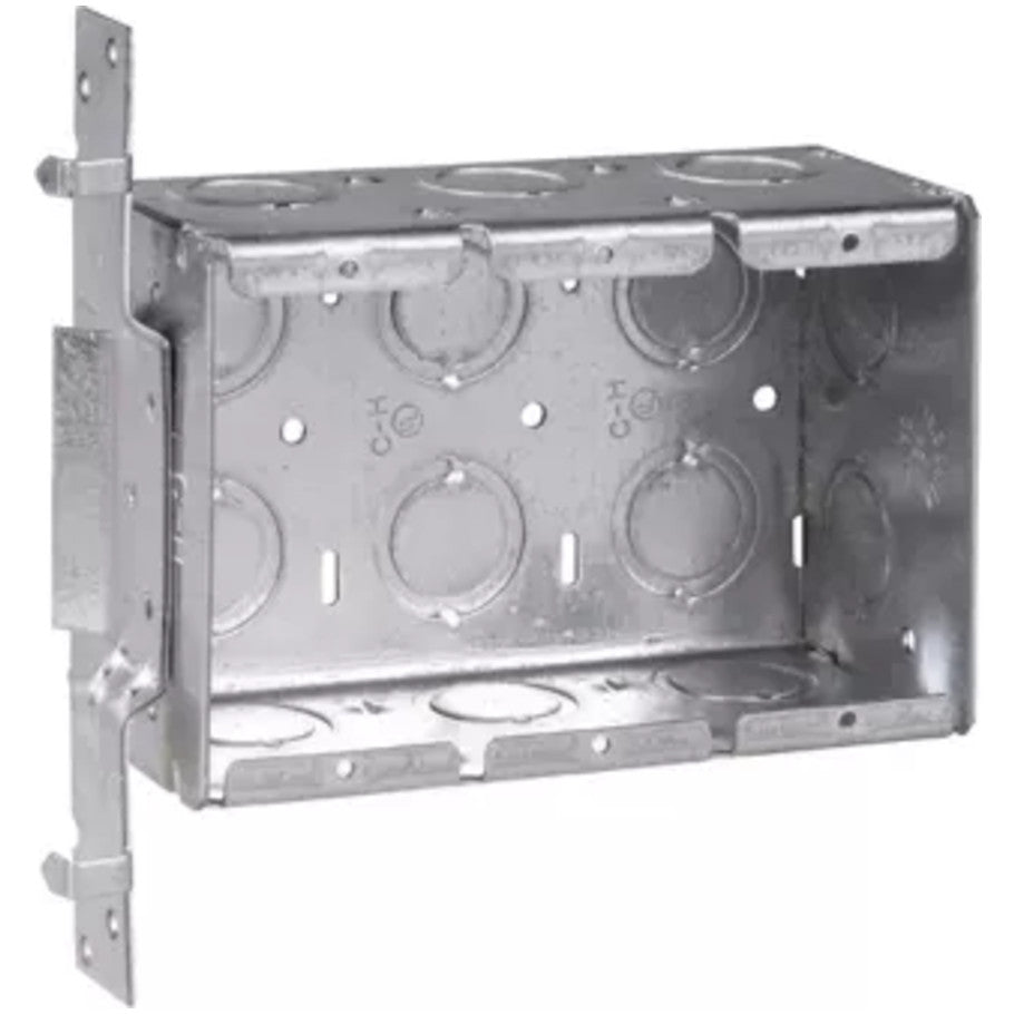 Steel Gang Box, 3-Gang with 1/2 and 3/4 in. C Knockouts