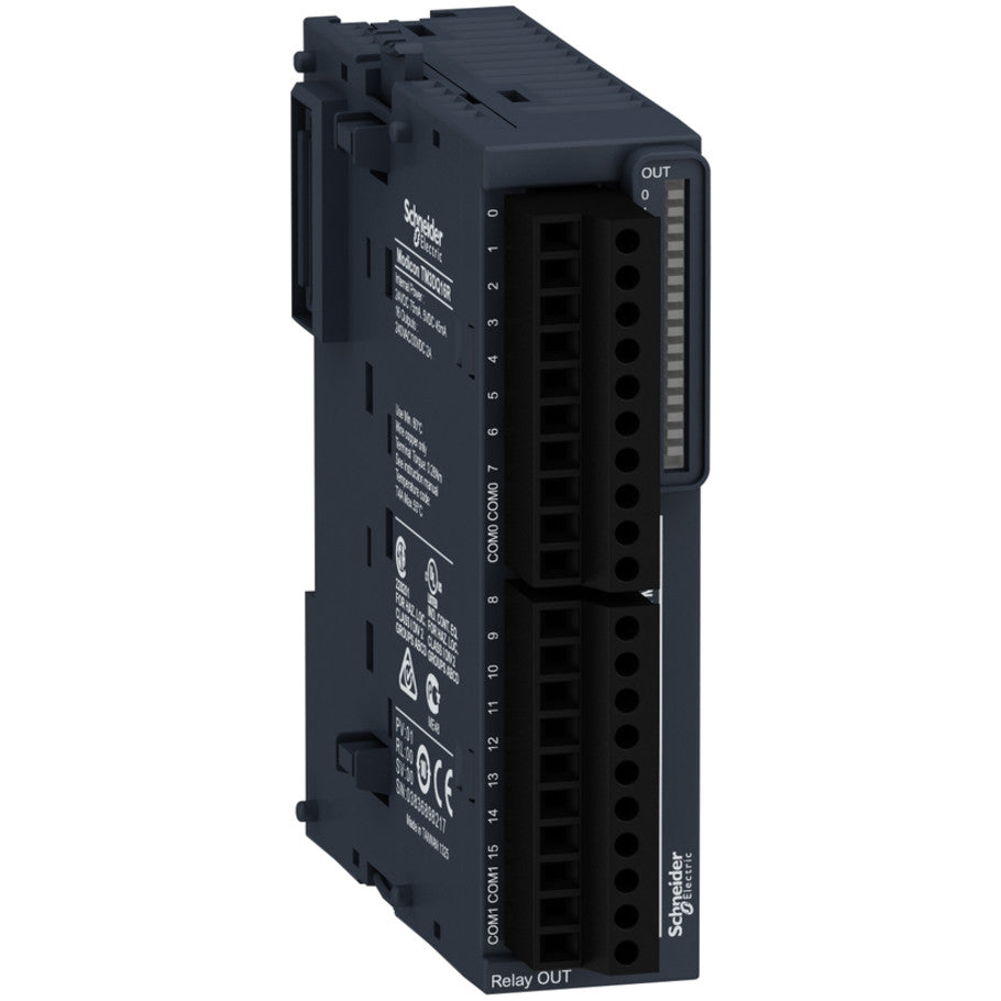 Discrete output module, Modicon TM3, 16 relay outputs (screw) 24 VDC