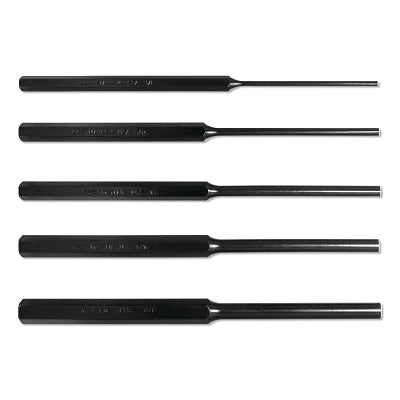 Pin Punches, Extra Long, 8 in, 1/4 in tip, Alloy Steel, Full Finish