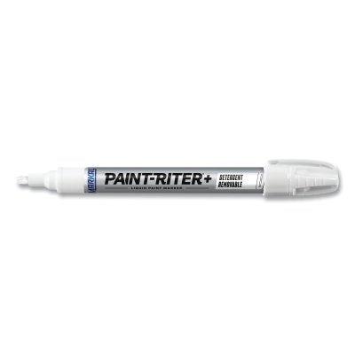 Paint-Riter+ Detergent Removable Marker, White, 1/8 in, Medium Tip